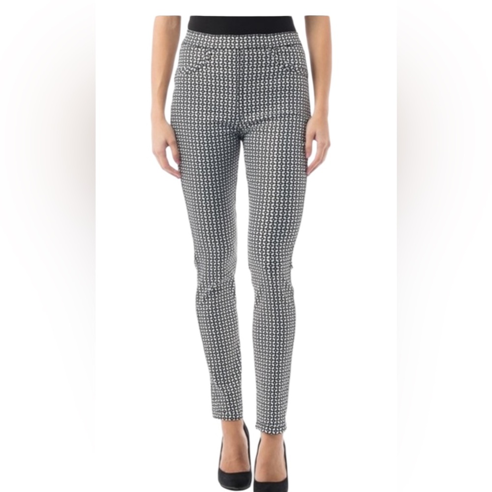 Joseph Ribkoff Black and White Patterned Trousers